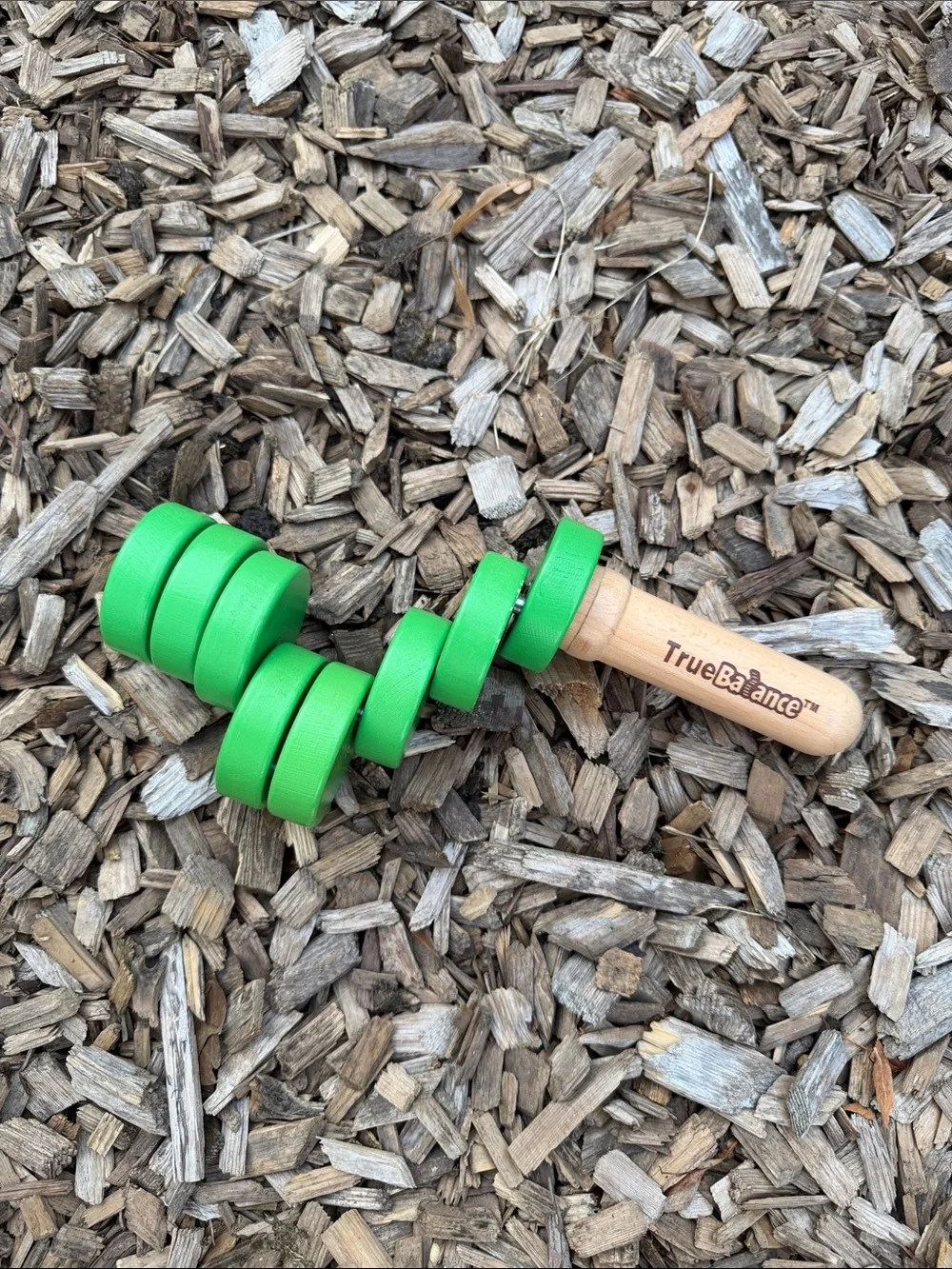 Green Wooden Stacked True Balance Coordination Toy
